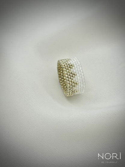 Vibration_Argintiu cu satin alb