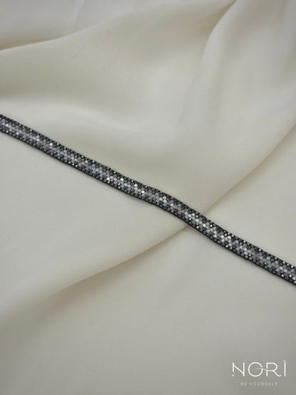 Tissé_Metalic antracit cu satin