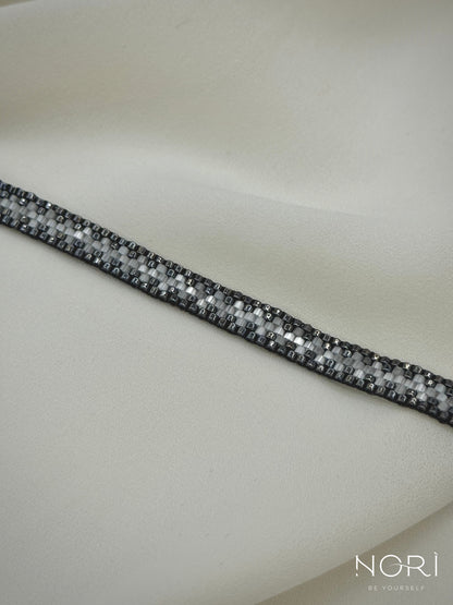 Tissé_Metalic antracit cu satin