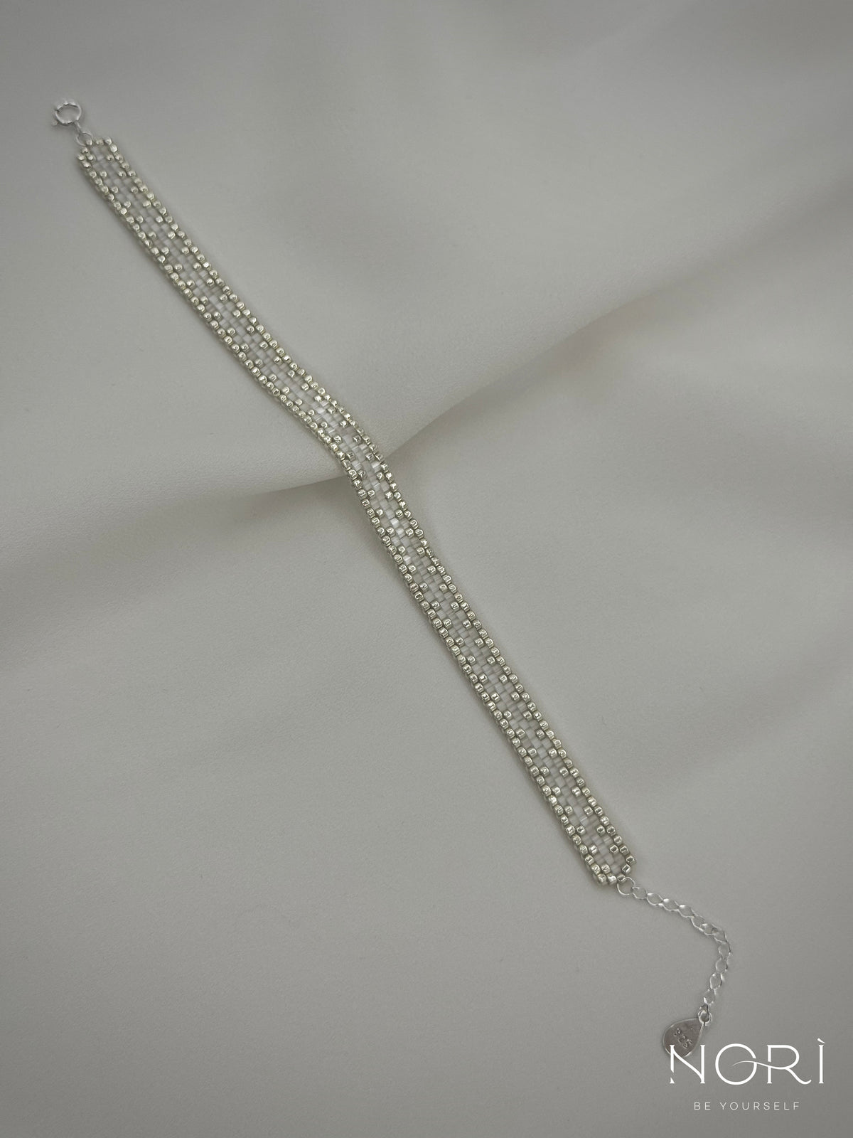Tissé_Argintiu cu satin_cu extensie
