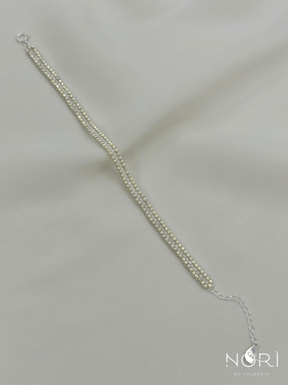 Ligne_Argintiu cu satin_cu extensie