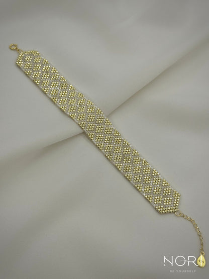 Mosaïque_Auriu pal cu satin_cu extensie