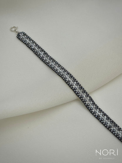 Tissé_Metalic antracit cu satin